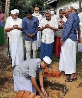 Laying foundation stone for Sewa Piyasa